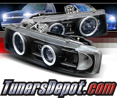 Sonar® Halo Projector Headlights (Black) - 95-04 Chevy Astro Van