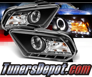 Sonar® LED Halo Projector Headlights (Black) - 10-12 Ford Mustang (w/o Stock HID)