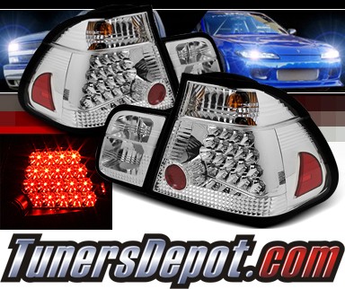 Sonar® LED Tail Lights (Chrome) - 02-05 BMW 325i E46 4dr Sedan