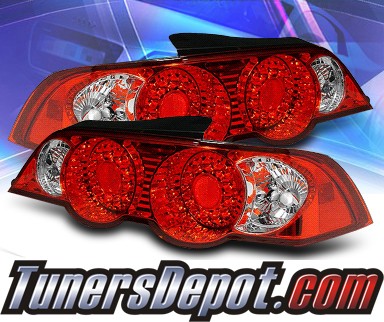 Sonar® LED Tail Lights (Red/Clear) - 02-04 Acura RSX