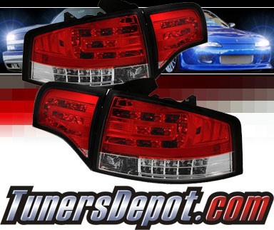 Sonar® LED Tail Lights (Red/Clear) - 06-08 Audi A4 4dr (Gen 2)