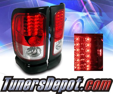 Sonar® LED Tail Lights (Red/Clear) - 94-01 Dodge Ram