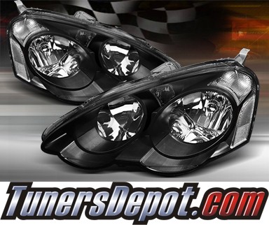 TD® Crystal Headlights (Black) - 02-04 Acura RSX