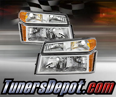 TD® Crystal Headlights + Bumper Lights Set (Chrome) - 04-12 Chevy Colorado