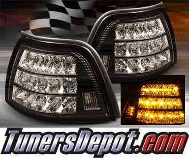 TD® LED Clear Corner Lights (JDM Black) - 96-98 BMW 328i 4dr E36