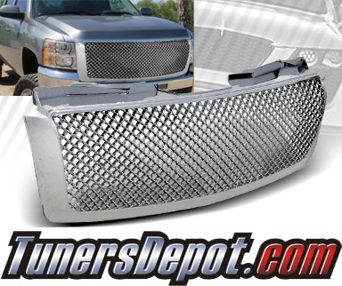 TD® Mesh Front Grill Grille (Chrome) - 07-10 Chevy Avalanche