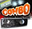 HID Xenon + Sonar® Projector Headlights (Black) - 88-98 GMC Full Size Pickup