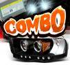HID Xenon + Sonar® CCFL Halo Projector Headlights (Black) - 02-05 Dodge Ram 1500 Pickup