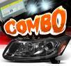 HID Xenon + Sonar® DRL LED Projector Headlights (Smoke) - 08-12 Honda Accord 4dr