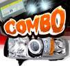 HID Xenon + Sonar® Halo Projector Headlights - 94-01 Dodge Ram 2500 / 3500 Pickup w/ Amber Reflector