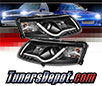 Sonar® Light Bar DRL Projector Headlights (Black) - 05-07 Audi A6 (Exc. Quattro)
