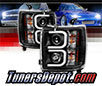Sonar® Light Bar DRL Projector Headlights (Black) - 14-15 Chevy Silverado 2500 HD⁄3500 HD