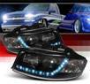 Sonar® DRL LED Projector Headlights (Black) - 02-05 Audi A4  Exc. Cabrio, Quattro