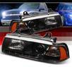 Sonar® DRL LED Projector Headlights (Black) - 92-98 BMW 318i E36 4dr.