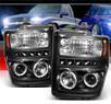 Sonar® LED Halo Projector Headlights (Black) - 08-10 Ford F250 Super Duty F-250