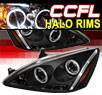 Sonar® LED CCFL Halo Projector Headlights (Black) - 03-07 Honda Accord