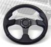 TD Steering Wheel - Fighter Jet Style Black w Blue Stitch and Black Center
