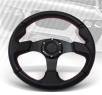 TD Steering Wheel - Fighter Jet Style Black Carbon style w Red Stitch and Black Center