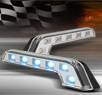 TD® Universal 6 LED DRL Driving Lights (Super White) - Chrome (Benz Style)
