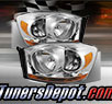 TD® Crystal Headlights (Chrome) - 06-09 Dodge Ram Pickup 2500/3500 (w/ Amber Bar)