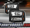 TD® 1pc Harley Style Crystal Headlights (Black) - 99-04 Ford F-250 F250 Super Duty