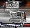 TD® Crystal Headlights + LED Bumper Lights Set (Chrome) - 99-04 Ford F-350 F350 Super Duty