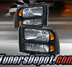 TD® Crystal Headlights (Black) - 05-07 Ford F-450 F450 Super Duty