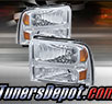 TD® Crystal Headlights (Chrome) - 05-07 Ford F-250 F250 Super Duty