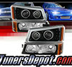 TD® LED Halo Projector Headlights + Bumper Lights Set (Black) - 02-06 Chevy Avalanche (Exc. Body Cladding)