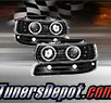 TD® LED Halo Projector Headlights + Bumper Lights Set (Black) - 01-02 Chevy Silverado 3500