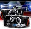 SPEC-D® Halo Projector Headlights (Black) - 02-05 Dodge Ram 1500 Pickup