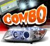 HID Xenon + SPEC-D® DRL LED Projector Headlights (Chrome) - 06-08 BMW 323i 4dr E90