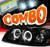 HID Xenon + SPEC-D® Halo LED Projector Headlights (Glossy Black) - 04-06 Nissan Sentra