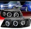 SPEC-D® Halo LED Projector Headlights (Black) - 97-00 VW Volkswagen Passat