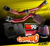 K&N® Air Filter + CPT® Cold Air Intake System (Red) - 08-15 Mitsubishi Lancer Turbo Evolution X Evo 10 (With Upper Intercooler Pipping)