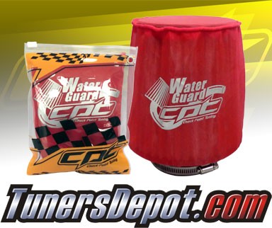 CPT Universal Water Guard Short Ram Cold Air Intake Pre-Filter Air Filter Cover (Red) - Medium