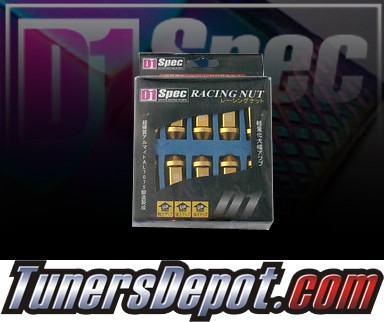 D1 Spec® 12x1.5 Forged Racing Lug Nuts - Gold - Universal (20 piece set)