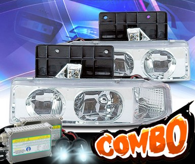 HID Xenon + KS® 1 pc Crystal Headlights - 95-05 Chevy Astro Van
