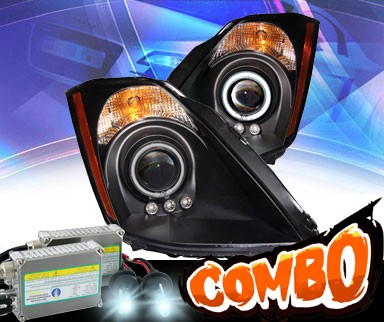 HID Xenon + KS® CCFL Halo LED Projector Headlights (Black) - 03-05 Nissan 350Z