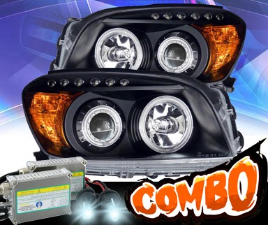 HID Xenon + KS® CCFL Halo LED Projector Headlights (Black) - 06-08 Toyota RAV-4 RAV4