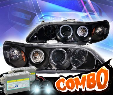 HID Xenon + KS® CCFL Halo LED Projector Headlights (Black) - 98-02 Honda Accord