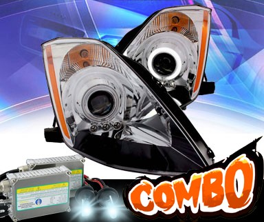 HID Xenon + KS® CCFL Halo LED Projector Headlights (Chrome) - 03-05 Nissan 350Z