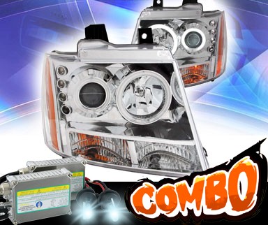 HID Xenon + KS® CCFL Halo LED Projector Headlights (Chrome) - 07-14 Chevy Suburban