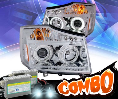 HID Xenon + KS® CCFL Halo LED Projector Headlights (Chrome) - 08-13 Nissan Titan