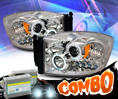 HID Xenon + KS® CCFL Halo Projector Headlights  - 06-08 Dodge Ram Pickup