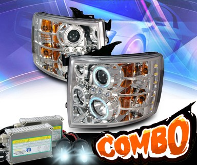 HID Xenon + KS® CCFL Halo Projector Headlights  - 07-13 Chevy Silverado