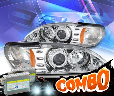 HID Xenon + KS® CCFL Halo Projector Headlights  - 94-98 Ford Mustang