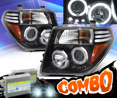 HID Xenon + KS® CCFL Halo Projector Headlights (Black) - 05-08 Nissan Frontier