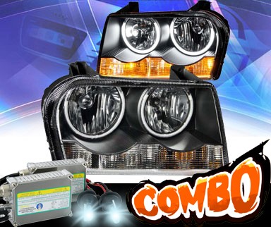 HID Xenon + KS® CCFL Halo Projector Headlights (Black) - 05-12 Chrysler 300