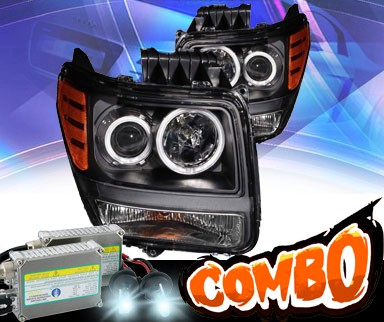 HID Xenon + KS® CCFL Halo Projector Headlights (Black) - 07-11 Dodge Nitro
